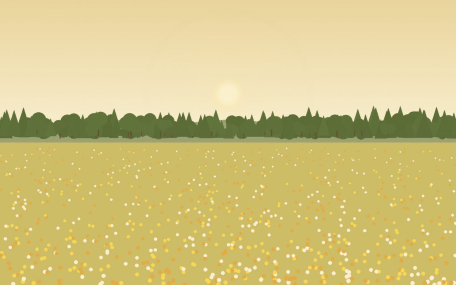 Цветущий луг на опушке леса